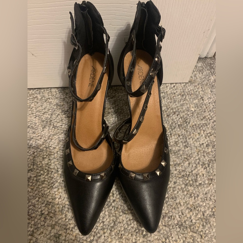 2/$30 Black studded strappy heels